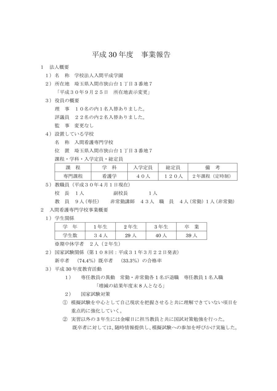 H30事業報告